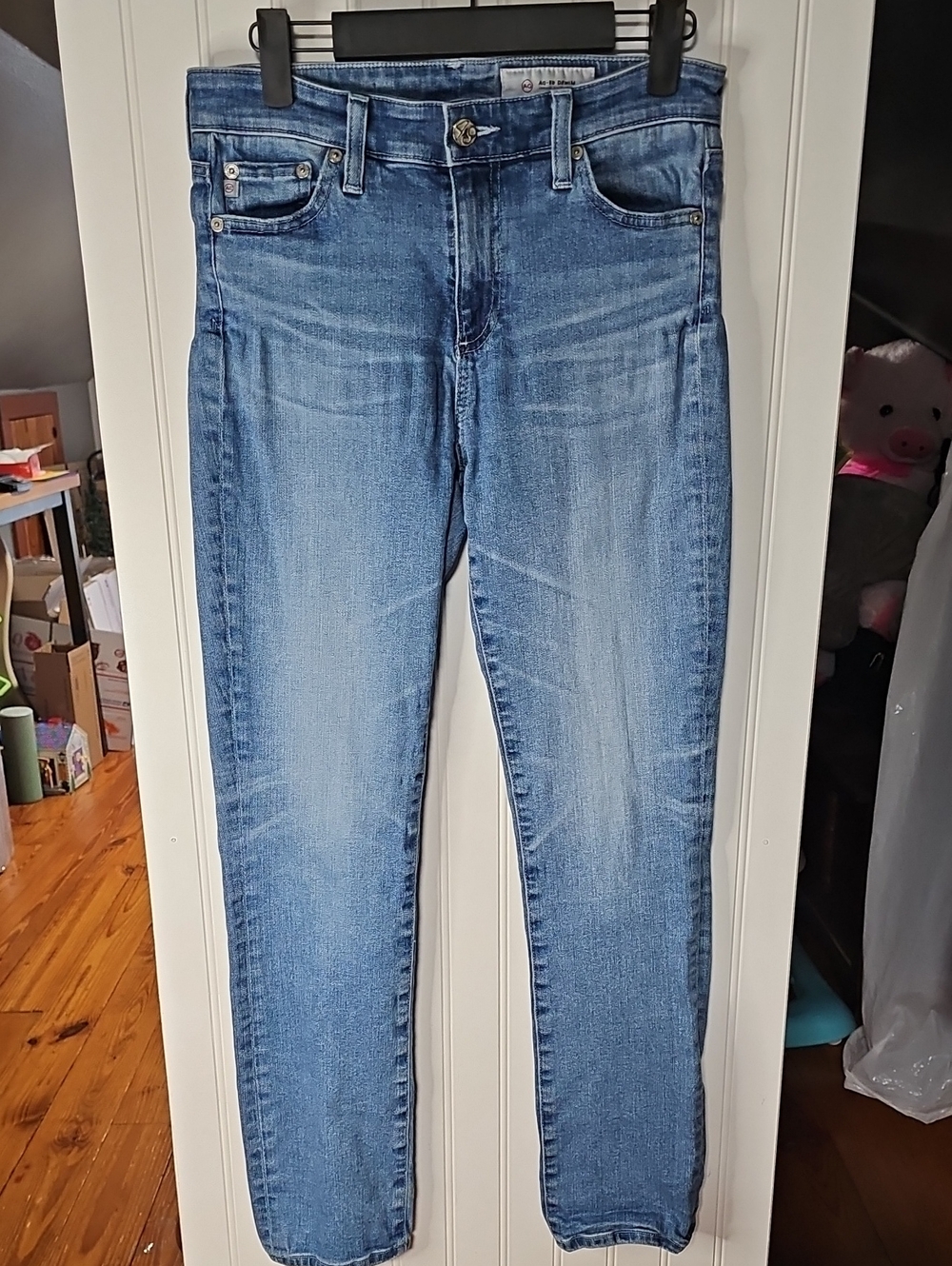 AG Adriano Goldschmied Light Blue Slim Straight Jeans Inseam 27